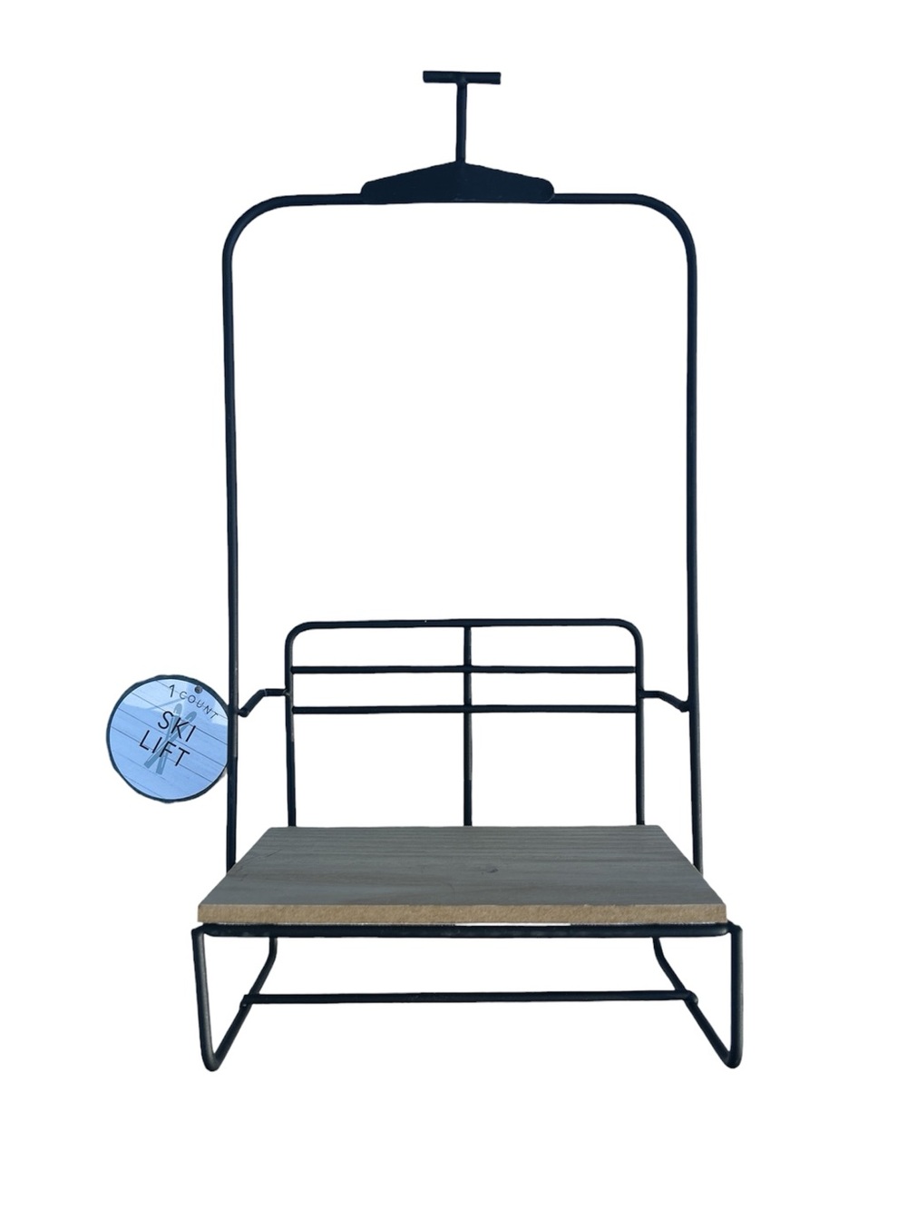 Metal Ski Lift Shelf Decor in Black